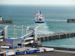 Ferry leaving Dover harbour
